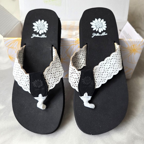 Yellow Box Shoes - Yellow Box Falkin Starburst Cut Out Shimmer Women's Comfort Sandals Flip Flops